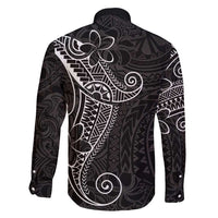 Black White Polynesian Tribal Family Matching Long Sleeve Bodycon Dress and Hawaiian Shirt LT9 - Polynesian Pride