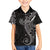 Black White Polynesian Tribal Family Matching Long Sleeve Bodycon Dress and Hawaiian Shirt - Polynesian Pride