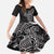 Black White Polynesian Tribal Family Matching Off Shoulder Maxi Dress and Hawaiian Shirt - Polynesian Pride