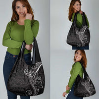 Black White Polynesian Tribal Grocery Bag - Polynesian Pride