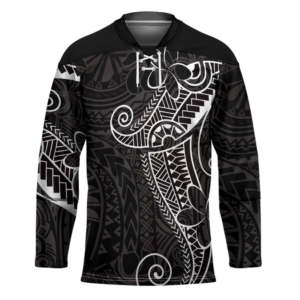 Black White Polynesian Tribal Hockey Jersey - Polynesian Pride