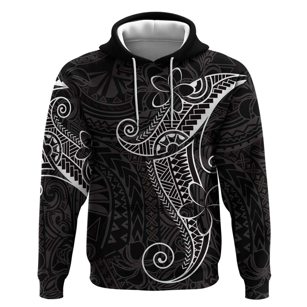 Black White Polynesian Tribal Hoodie - Polynesian Pride