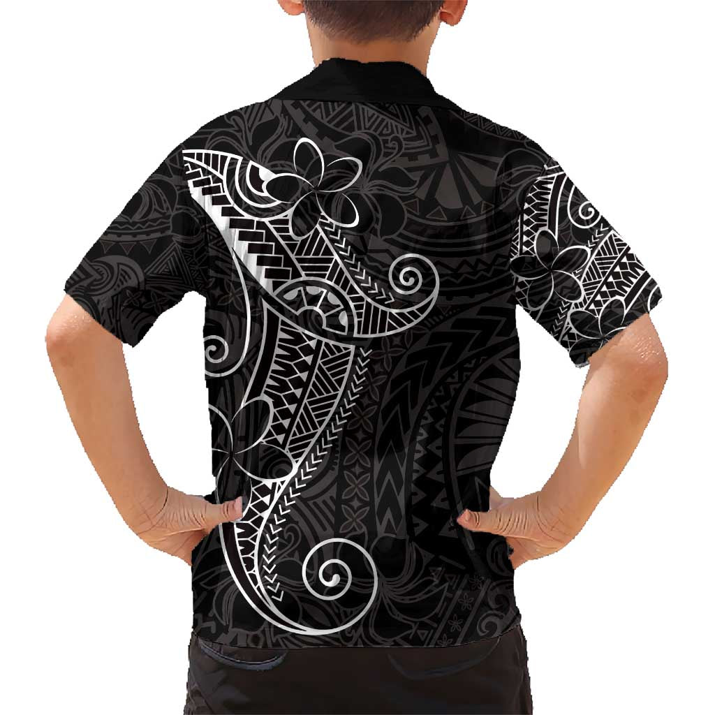 Black White Polynesian Tribal Kid Hawaiian Shirt - Polynesian Pride