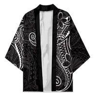 Black White Polynesian Tribal Kimono - Polynesian Pride