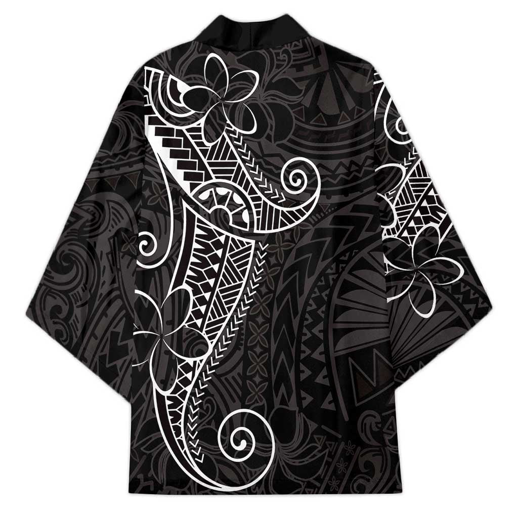 Black White Polynesian Tribal Kimono - Polynesian Pride