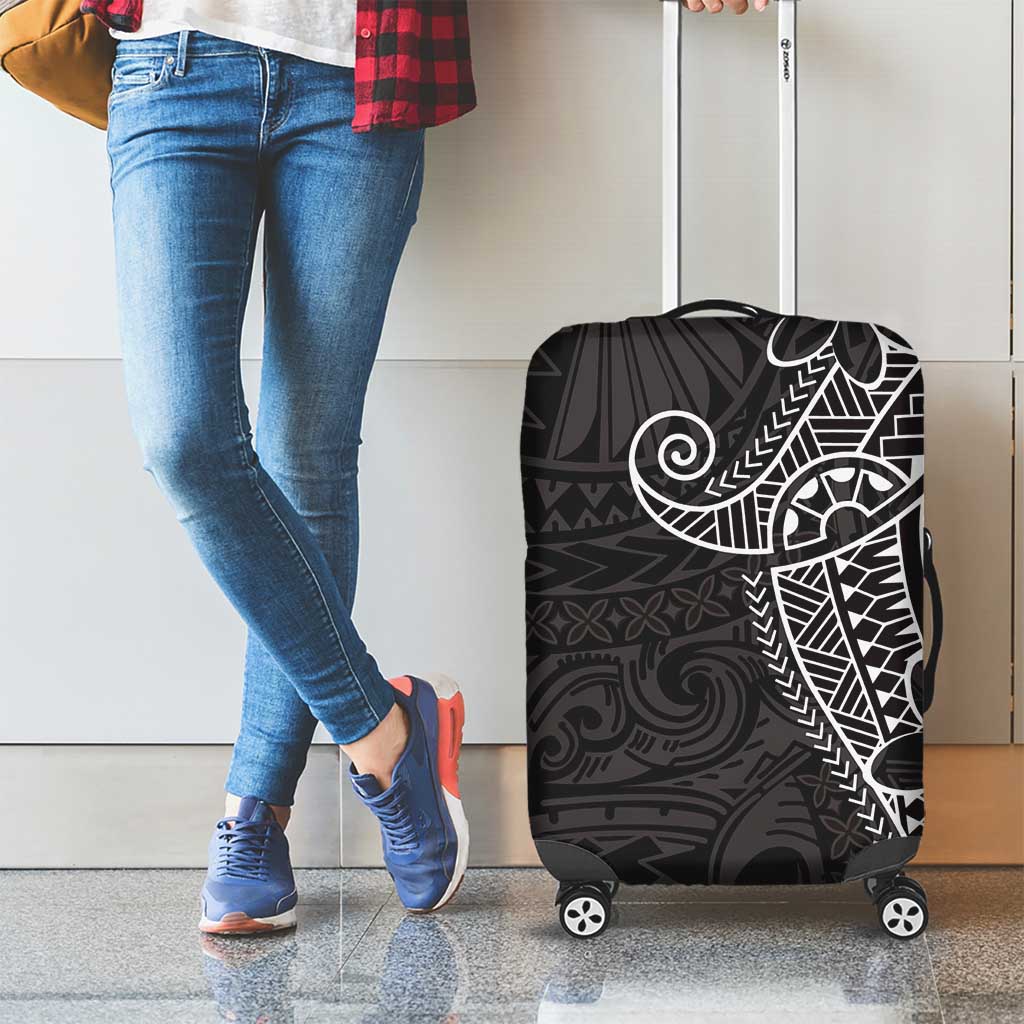 Black White Polynesian Tribal Luggage Cover - Polynesian Pride