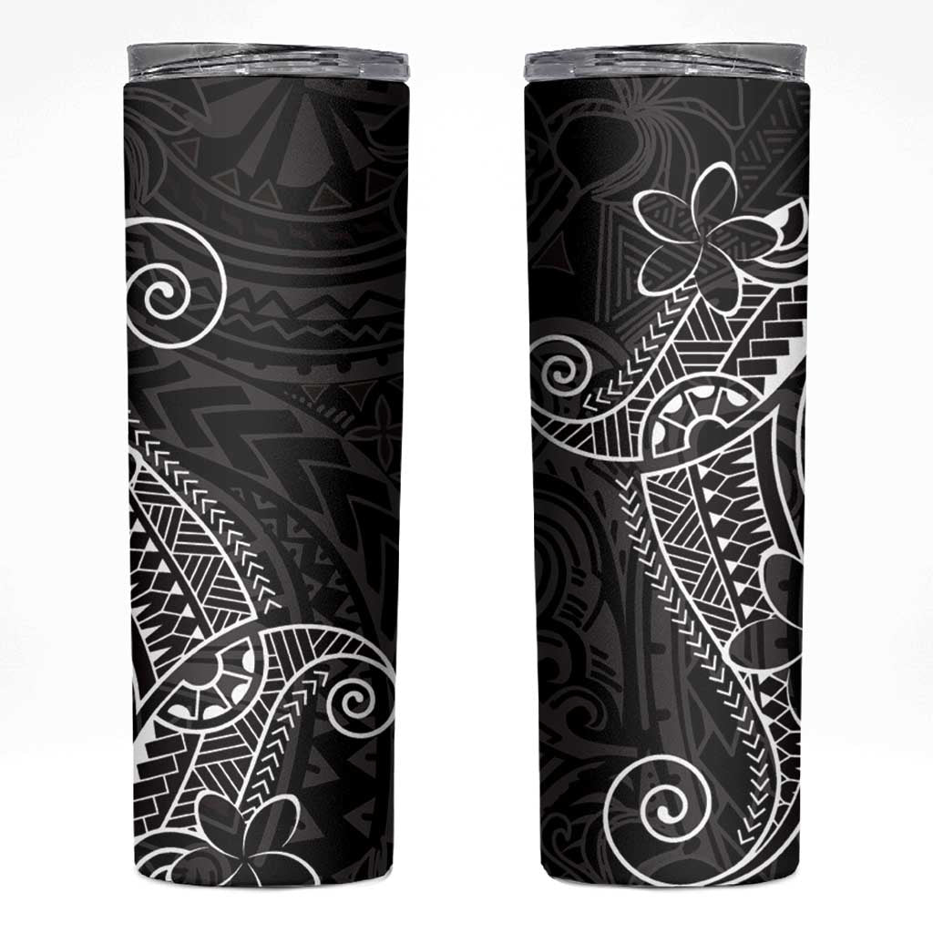Black White Polynesian Tribal Skinny Tumbler - Polynesian Pride
