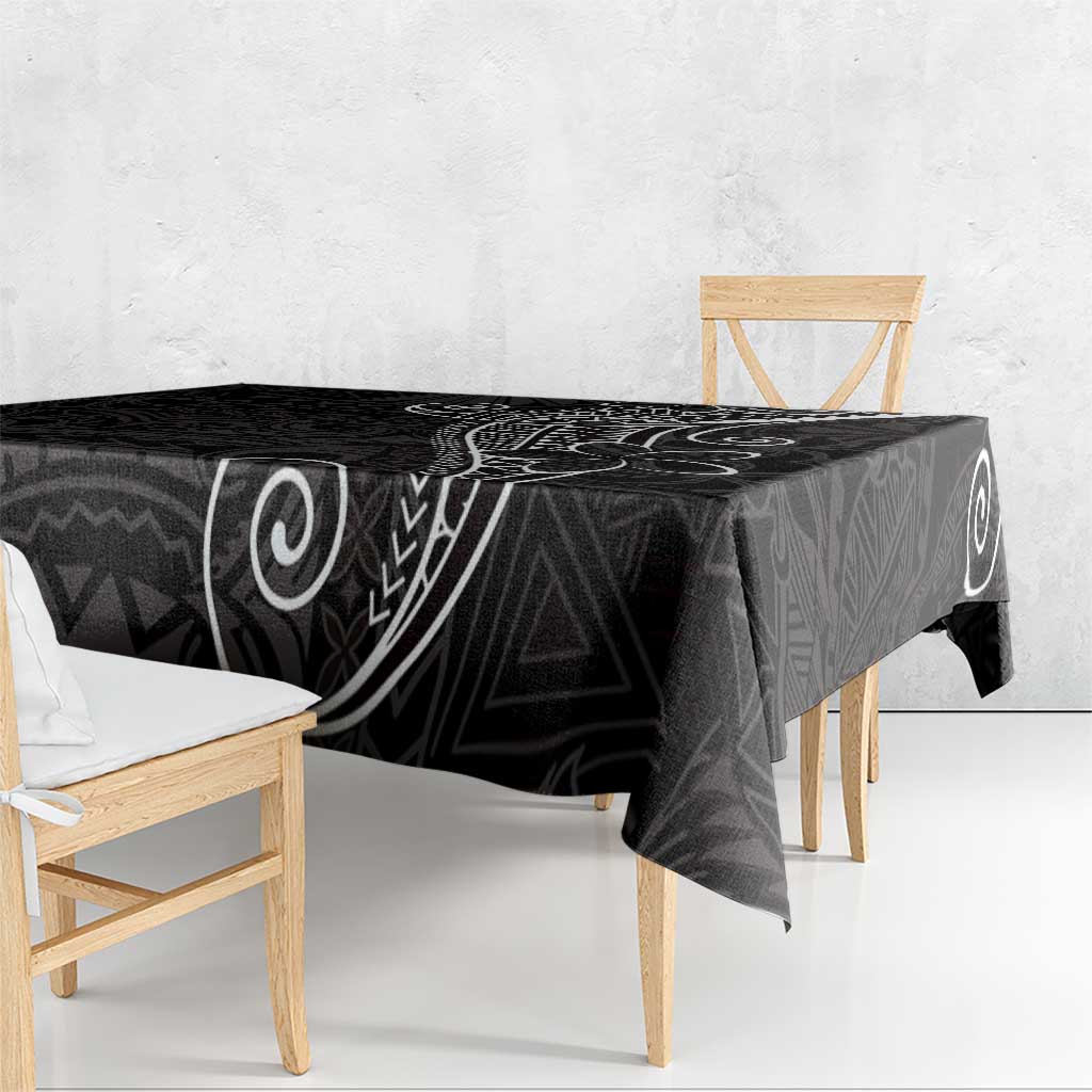 Black White Polynesian Tribal Tablecloth - Polynesian Pride