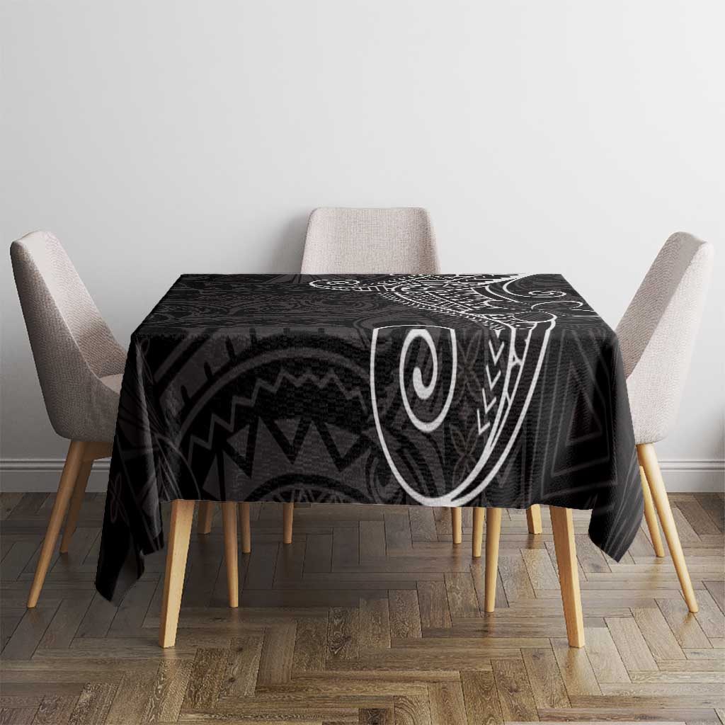 Black White Polynesian Tribal Tablecloth - Polynesian Pride