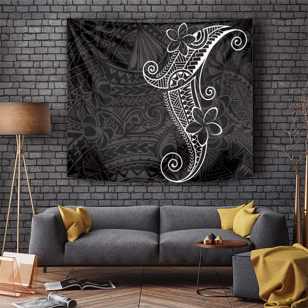 Black White Polynesian Tribal Tapestry - Polynesian Pride