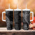 Black White Polynesian Tribal Tumbler With Handle - Polynesian Pride