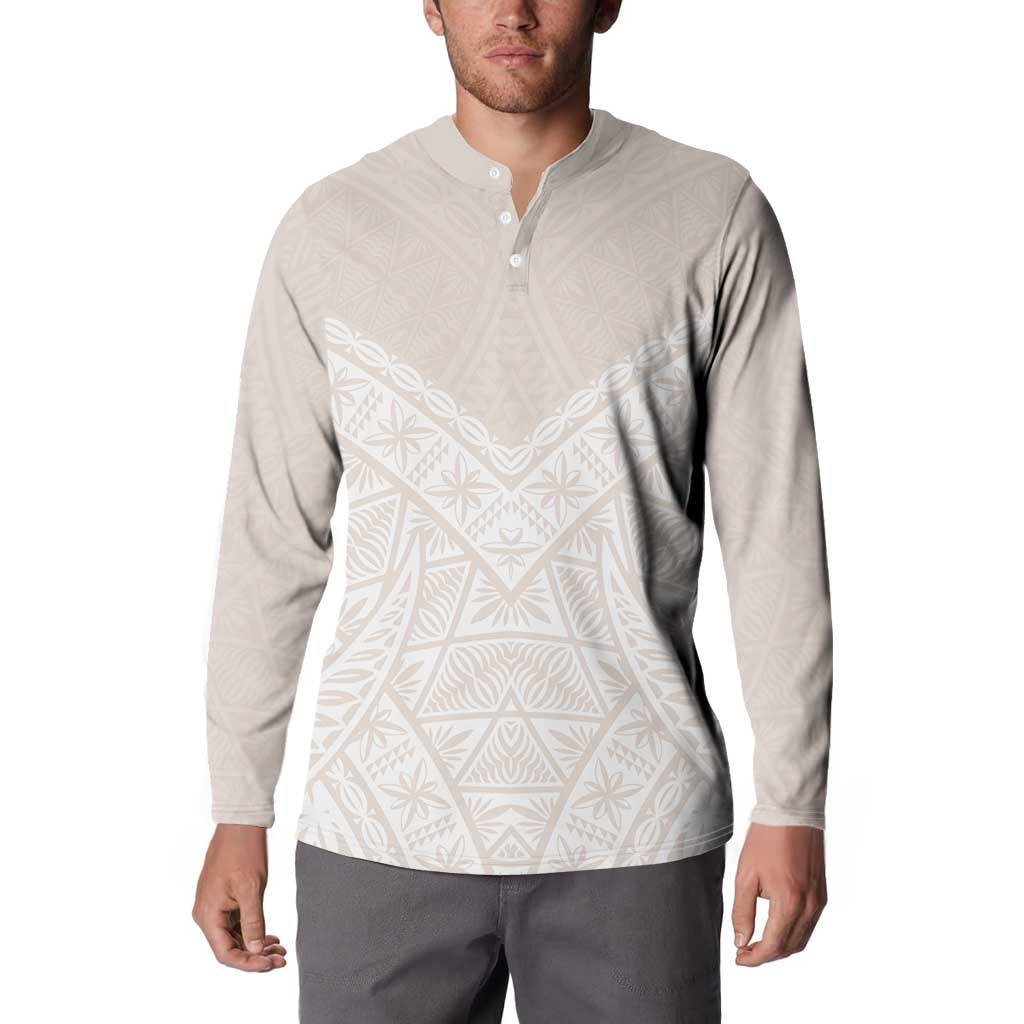 Lotu Tamaiti Tongan Polynesian Art Pattern Button Sweatshirt Traditional Tribal Motifs - Polynesian Pride