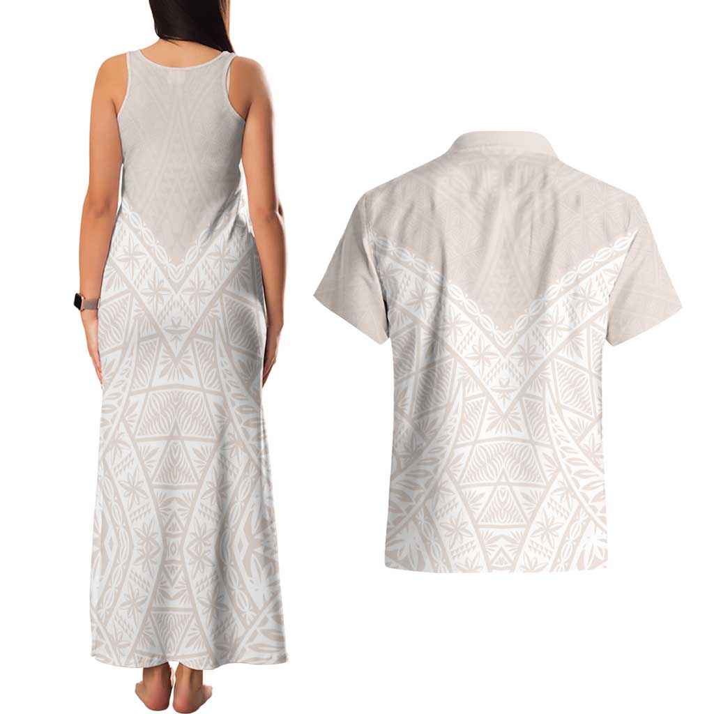 Lotu Tamaiti Tongan Polynesian Art Pattern Couples Matching Tank Maxi Dress and Hawaiian Shirt Traditional Tribal Motifs - Polynesian Pride