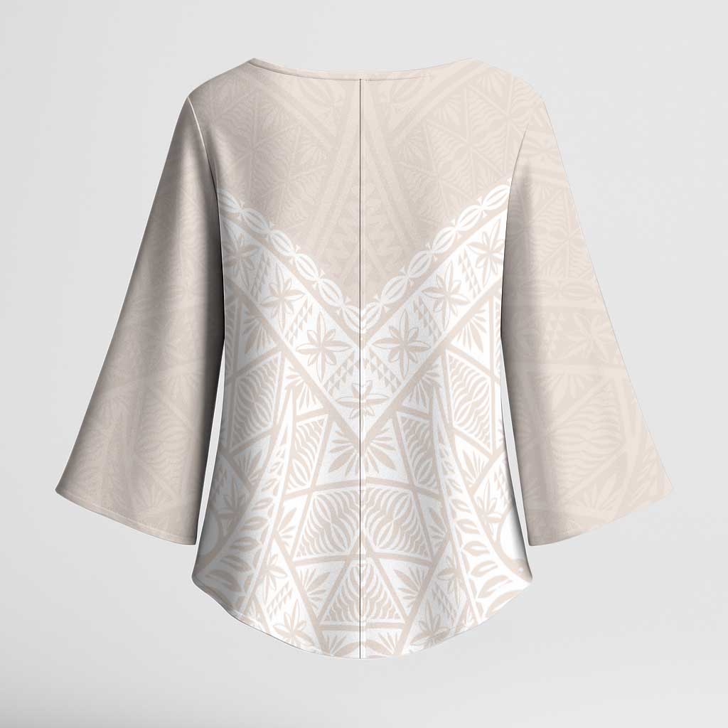 Lotu Tamaiti Tongan Polynesian Art Pattern Kimono Sleeve Blouse Traditional Tribal Motifs - Polynesian Pride