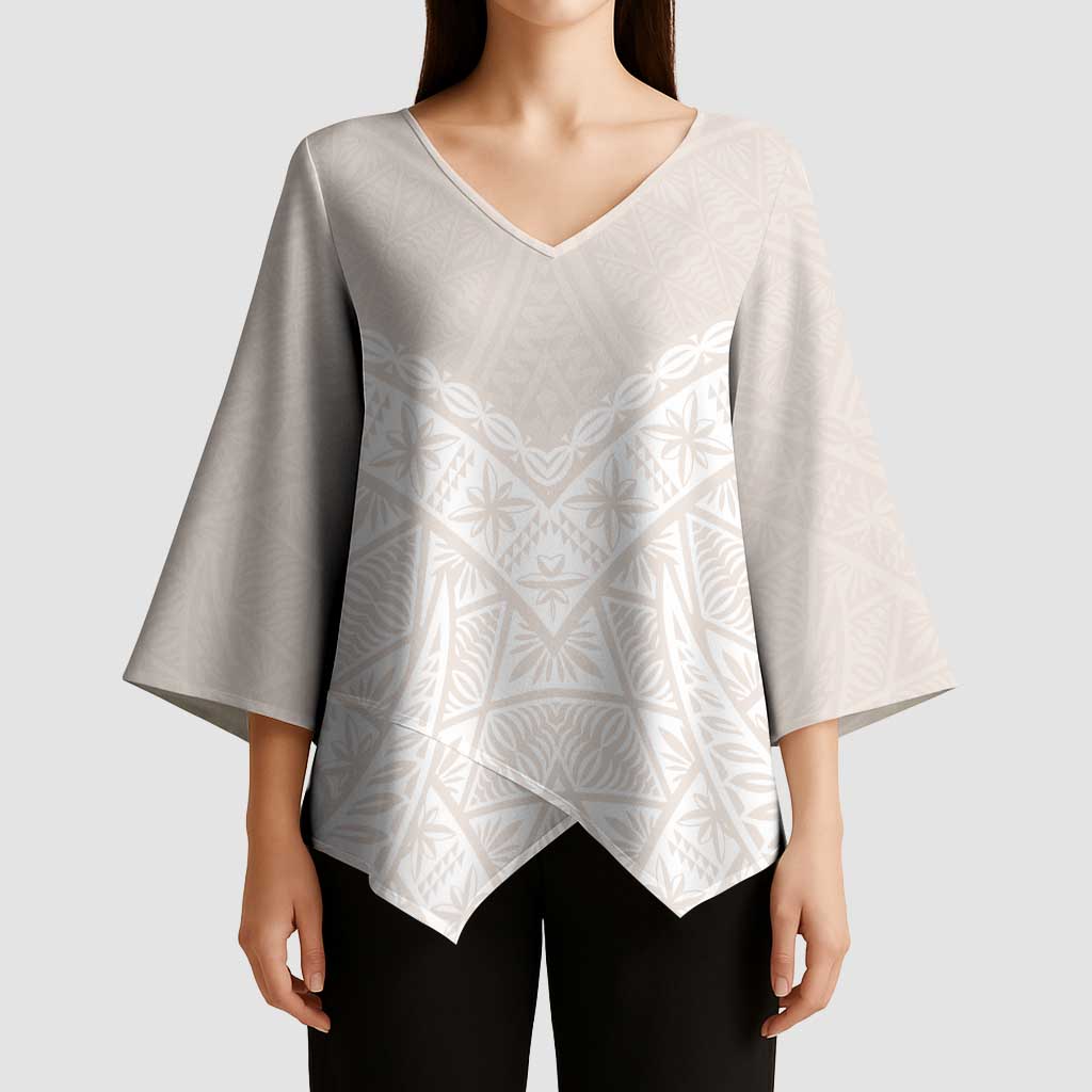 Lotu Tamaiti Tongan Polynesian Art Pattern Kimono Sleeve Blouse Traditional Tribal Motifs - Polynesian Pride