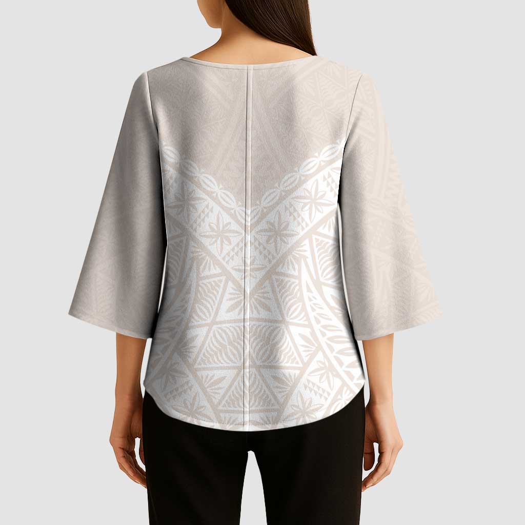 Lotu Tamaiti Tongan Polynesian Art Pattern Kimono Sleeve Blouse Traditional Tribal Motifs - Polynesian Pride
