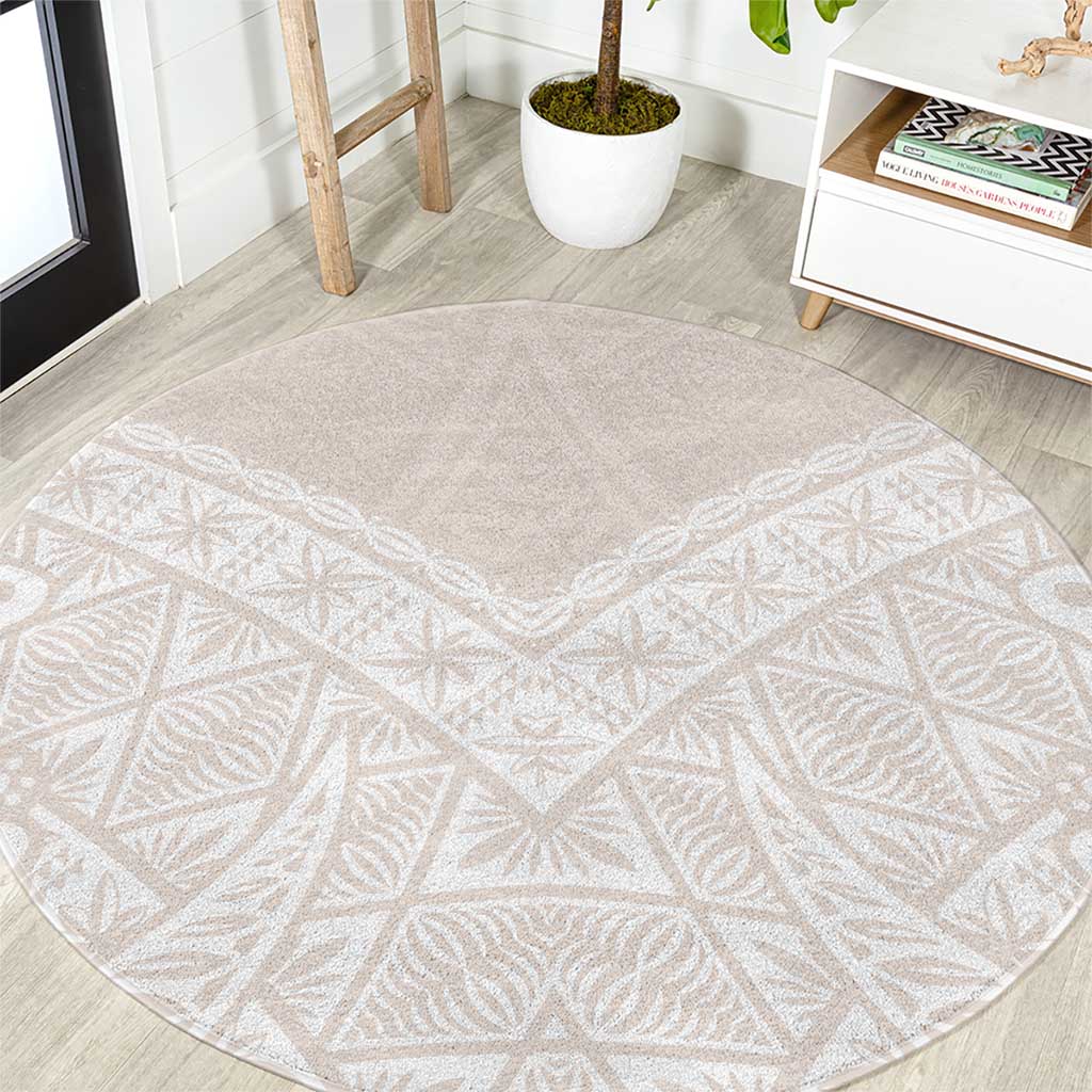 Lotu Tamaiti Tongan Polynesian Art Pattern Round Carpet Traditional Tribal Motifs - Polynesian Pride