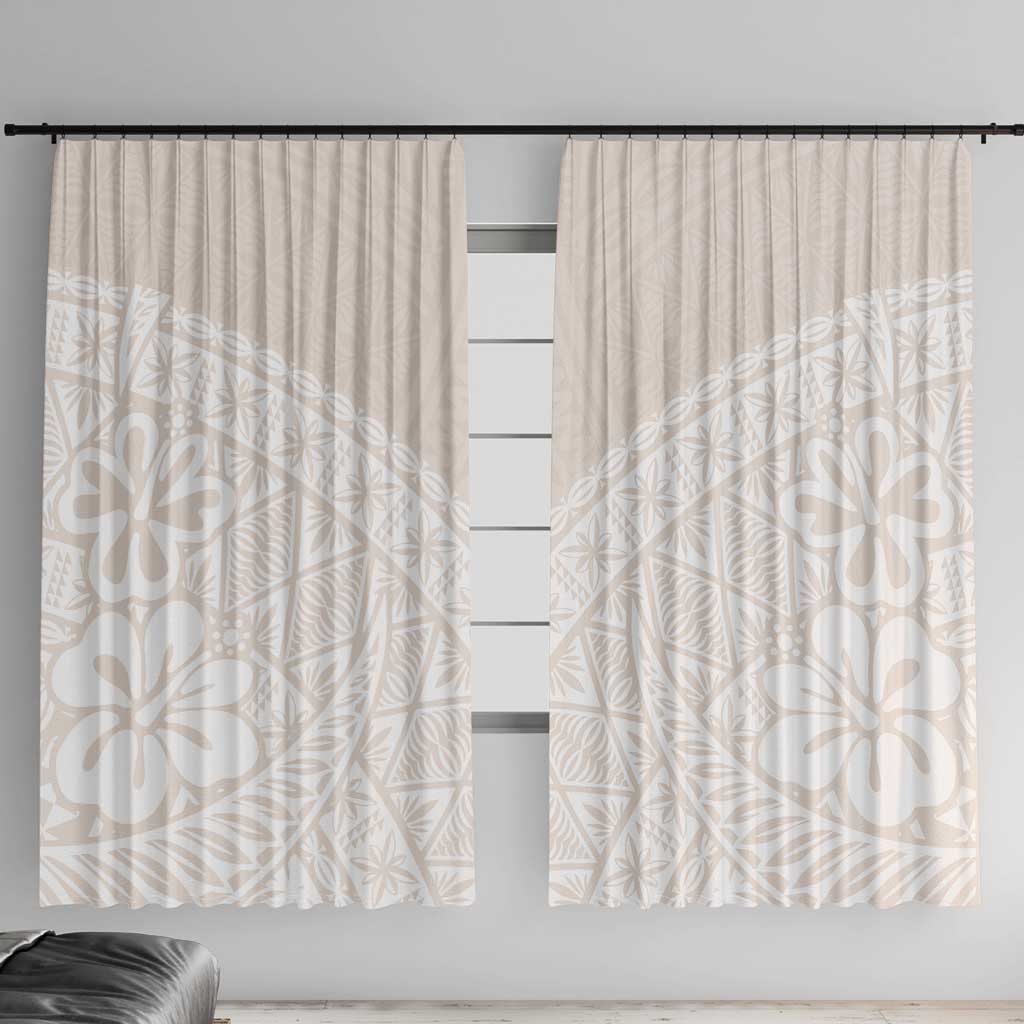 Lotu Tamaiti Tongan Polynesian Art Pattern Window Curtain Traditional Tribal Motifs - Polynesian Pride