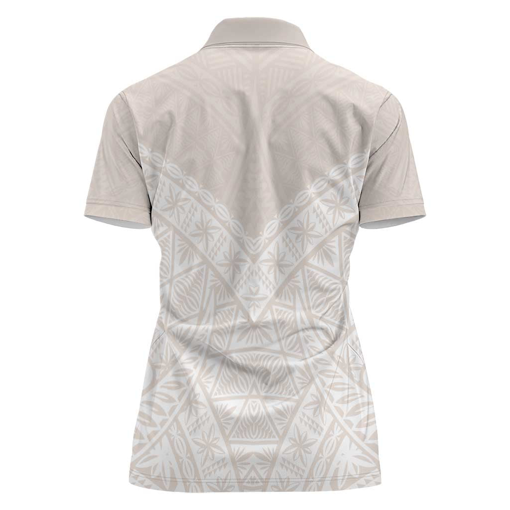 Lotu Tamaiti Tongan Polynesian Art Pattern Women Polo Shirt Traditional Tribal Motifs - Polynesian Pride