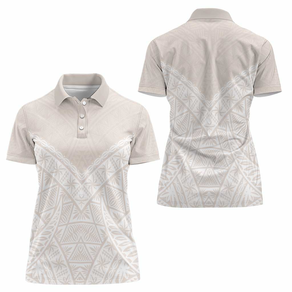 Lotu Tamaiti Tongan Polynesian Art Pattern Women Polo Shirt Traditional Tribal Motifs - Polynesian Pride