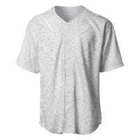 Lotu Tamaiti White Tongan Ngatu Baseball Jersey Polynesian Tribal Fonulei Pattern - Polynesian Pride