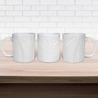 Lotu Tamaiti White Tongan Ngatu Ceramic Mug Polynesian Tribal Fonulei Pattern - Polynesian Pride