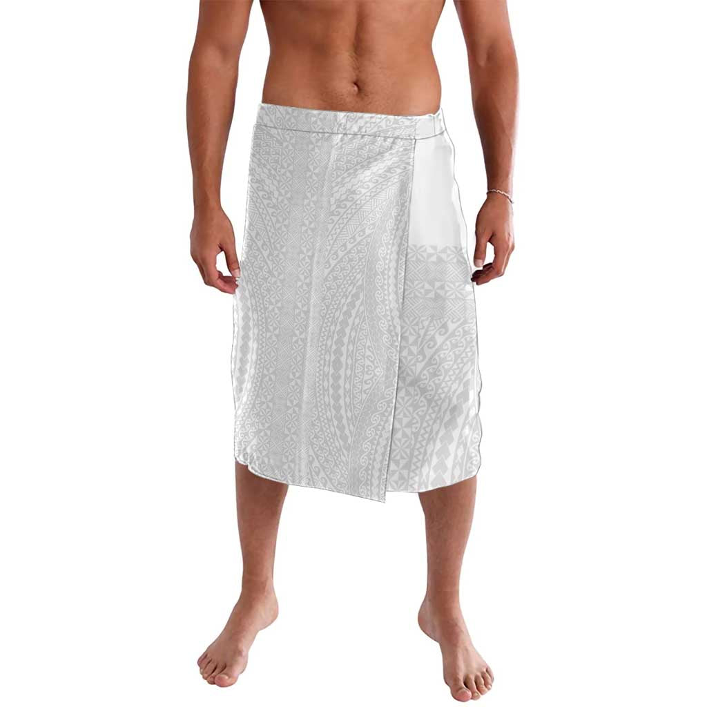 Lotu Tamaiti White Tongan Ngatu Lavalava Polynesian Tribal Fonulei Pattern - Polynesian Pride