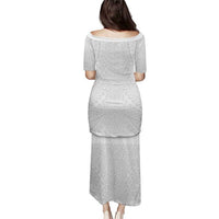 Lotu Tamaiti White Tongan Ngatu Puletasi Polynesian Tribal Fonulei Pattern - Polynesian Pride