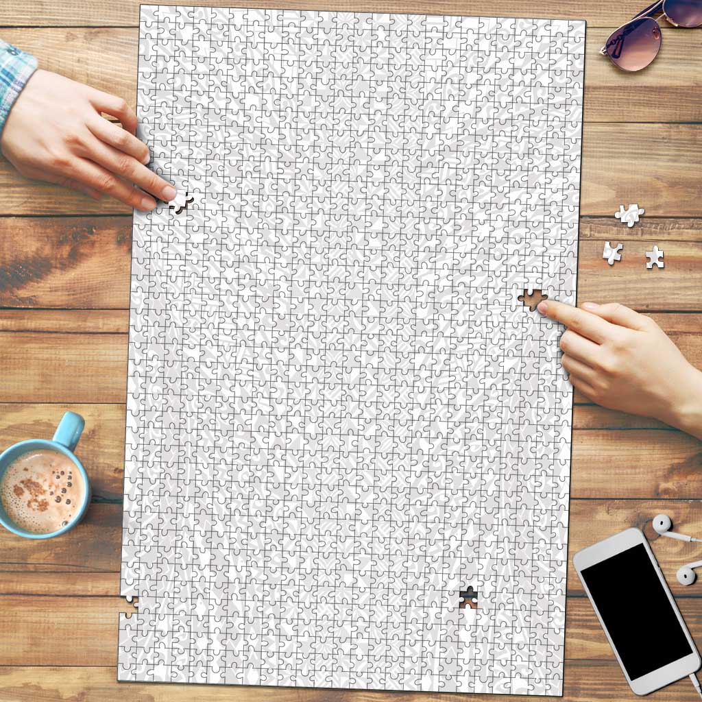 Lotu Tamaiti White Tongan Ngatu Puzzle Polynesian Tribal Fonulei Pattern - Polynesian Pride