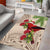 Christmas Hawaii with I'iwi Bird Area Rug Aloha Mele Kalikimaka - Beige Art