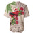 Christmas Hawaii with I'iwi Bird Baseball Jersey Aloha Mele Kalikimaka - Beige Art