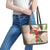 Christmas Hawaii with I'iwi Bird Leather Tote Bag Aloha Mele Kalikimaka - Beige Art