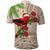 Christmas Hawaii with I'iwi Bird Polo Shirt Aloha Mele Kalikimaka - Beige Art