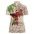 Christmas Hawaii with I'iwi Bird Women Polo Shirt Aloha Mele Kalikimaka - Beige Art