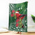 Christmas Hawaii with I'iwi Bird Blanket Aloha Mele Kalikimaka - Green Art