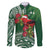 Christmas Hawaii with I'iwi Bird Family Matching Long Sleeve Bodycon Dress and Hawaiian Shirt Aloha Mele Kalikimaka - Green Art