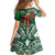 Christmas Hawaii with I'iwi Bird Family Matching Off The Shoulder Long Sleeve Dress and Hawaiian Shirt Aloha Mele Kalikimaka - Green Art