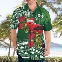 Christmas Hawaii with I'iwi Bird Hawaiian Shirt Aloha Mele Kalikimaka - Green Art