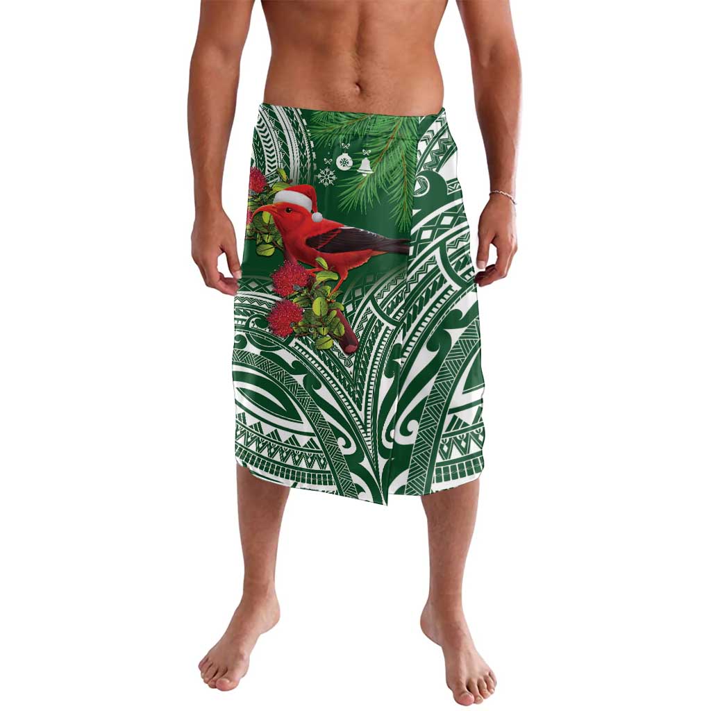 Christmas Hawaii with I'iwi Bird Lavalava Aloha Mele Kalikimaka - Green Art