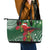 Christmas Hawaii with I'iwi Bird Leather Tote Bag Aloha Mele Kalikimaka - Green Art