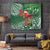 Christmas Hawaii with I'iwi Bird Tapestry Aloha Mele Kalikimaka - Green Art