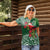 Christmas Hawaii with I'iwi Bird Women Polo Shirt Aloha Mele Kalikimaka - Green Art