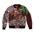 Christmas Hawaii with I'iwi Bird Bomber Jacket Aloha Mele Kalikimaka - Oxblood Art