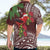 Christmas Hawaii with I'iwi Bird Hawaiian Shirt Aloha Mele Kalikimaka - Oxblood Art