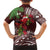 Christmas Hawaii with I'iwi Bird Hawaiian Shirt Aloha Mele Kalikimaka - Oxblood Art