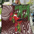 Christmas Hawaii with I'iwi Bird Quilt Aloha Mele Kalikimaka - Oxblood Art