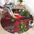 Christmas Hawaii with I'iwi Bird Round Carpet Aloha Mele Kalikimaka - Oxblood Art