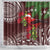 Christmas Hawaii with I'iwi Bird Shower Curtain Aloha Mele Kalikimaka - Oxblood Art