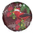 Christmas Hawaii with I'iwi Bird Spare Tire Cover Aloha Mele Kalikimaka - Oxblood Art