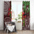 Christmas Hawaii with I'iwi Bird Window Curtain Aloha Mele Kalikimaka - Oxblood Art